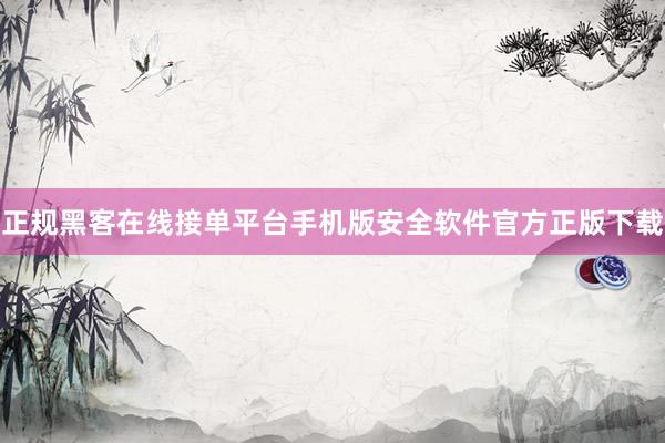 正规黑客在线接单平台手机版安全软件官方正版下载