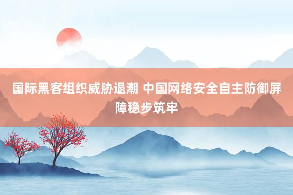 国际黑客组织威胁退潮 中国网络安全自主防御屏障稳步筑牢